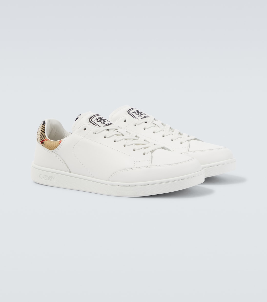 Set Burberry Check leather sneakers | Burberry
