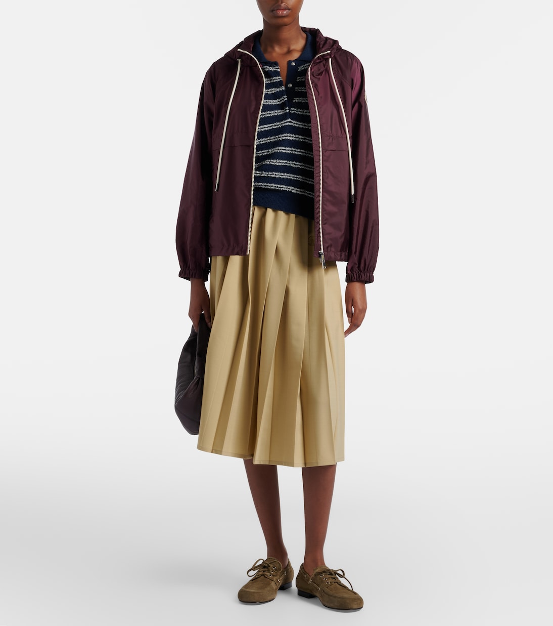 Logo striped cotton-blend polo sweater | Moncler