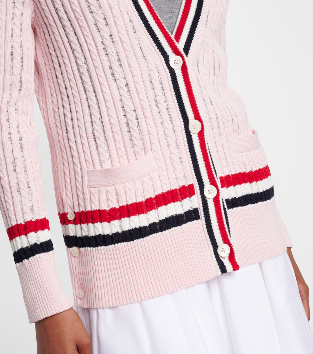 Cable-knit cotton cardigan | Thom Browne