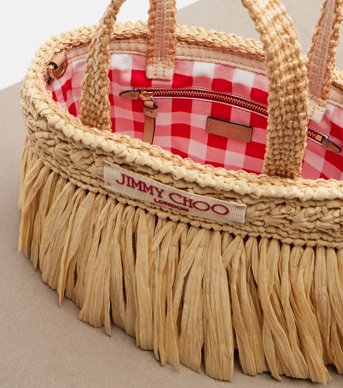 Cabas Beach Mini en raphia | Jimmy Choo