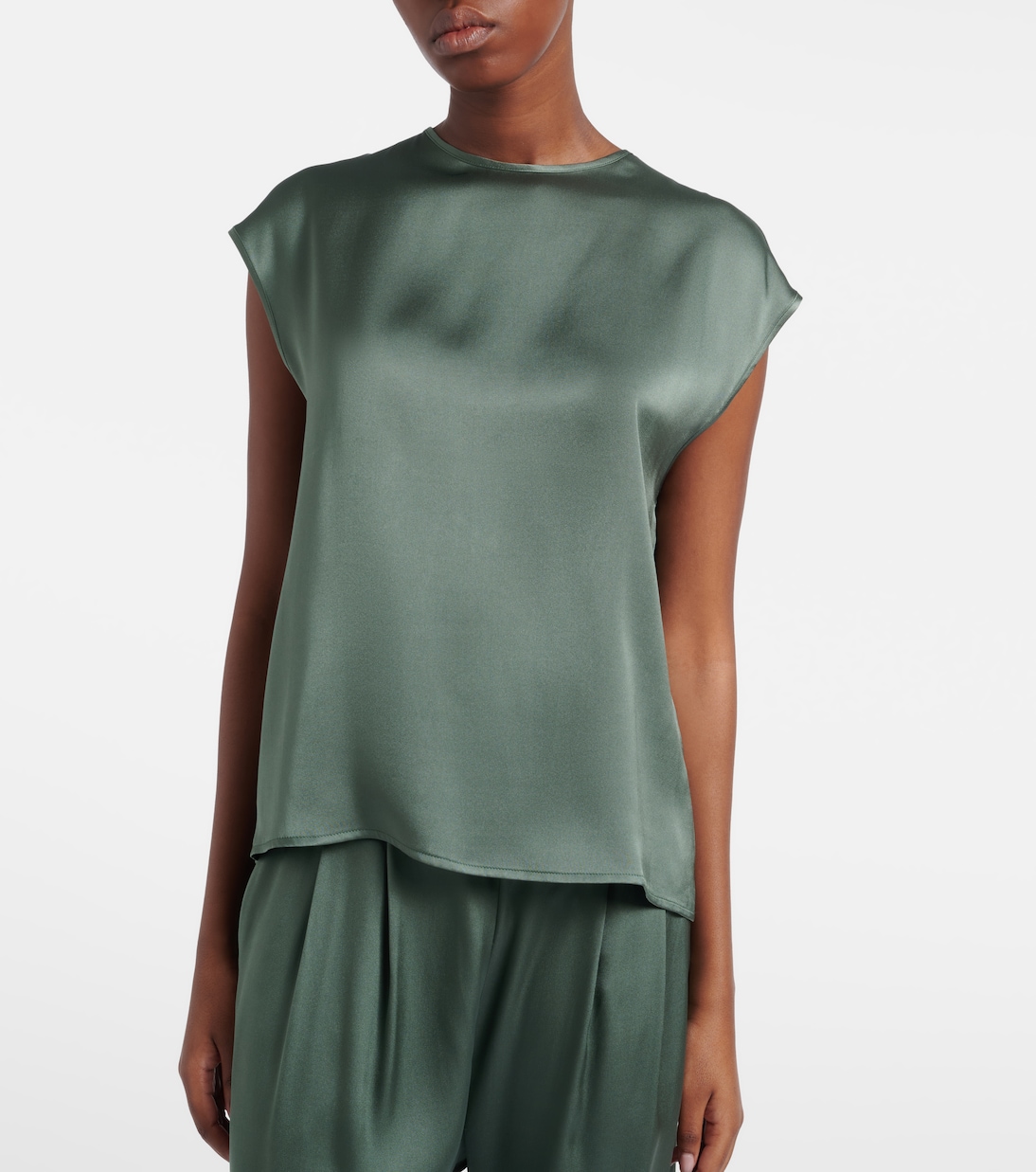 Dasha silk twill top | Asceno