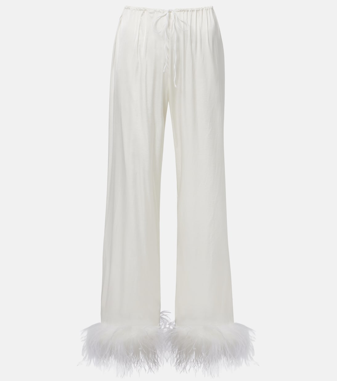 Bridal Weite Hose aus Satin mit Federn | Oséree