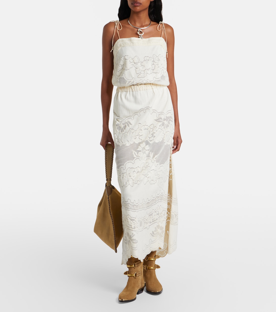 Souane embroidered cotton-blend midi dress | Isabel Marant