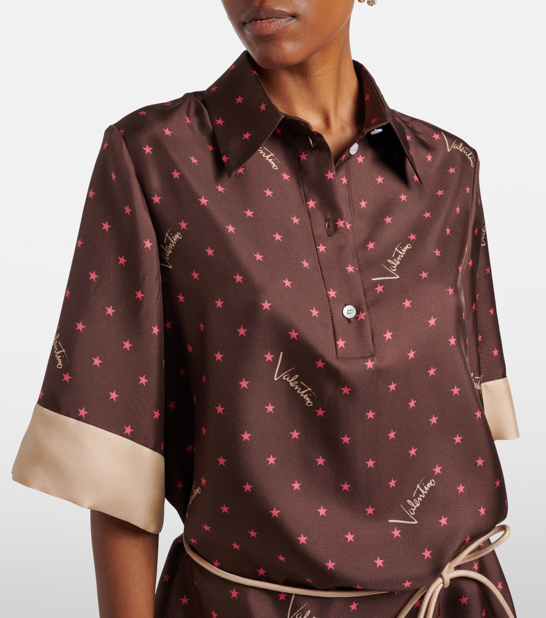 Printed silk twill shirt dress | Valentino