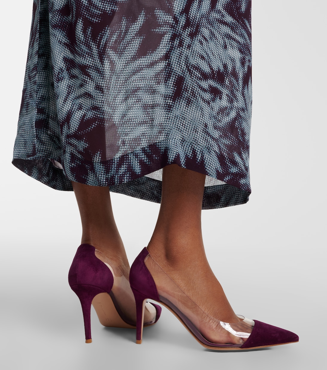 Plexi绒面革与TPU材质高跟鞋 | Gianvito Rossi