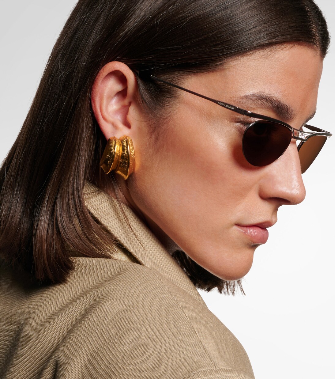 Gafas de sol ovaladas SL Logo | Saint Laurent