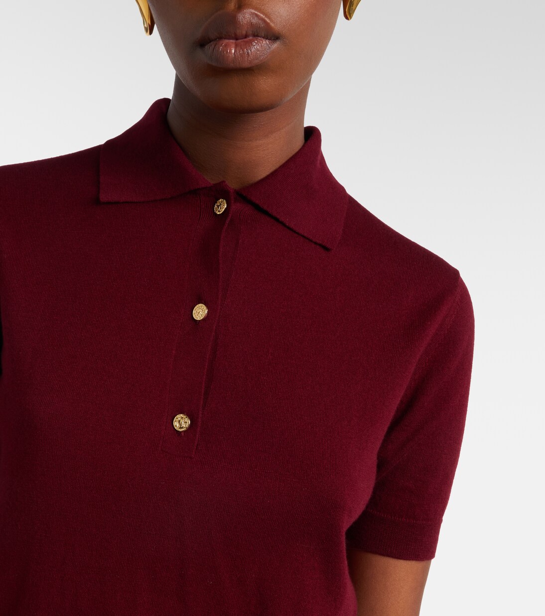 Cotton, silk, and cashmere polo sweater | 'S Max Mara