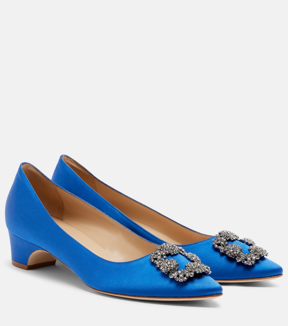 Hangisi embellished satin pumps | Manolo Blahnik