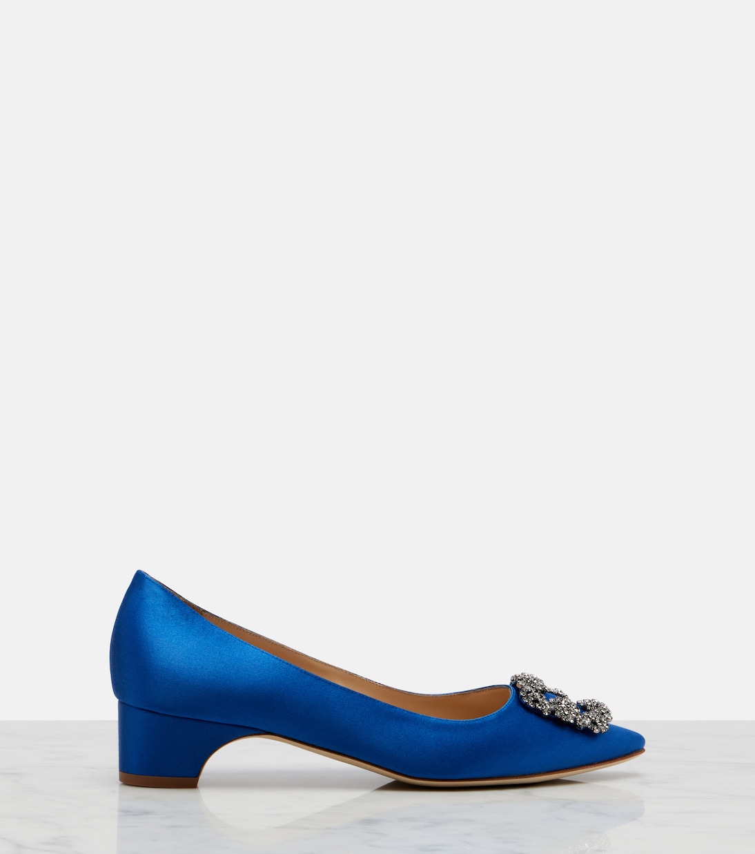 Hangisi embellished satin pumps | Manolo Blahnik