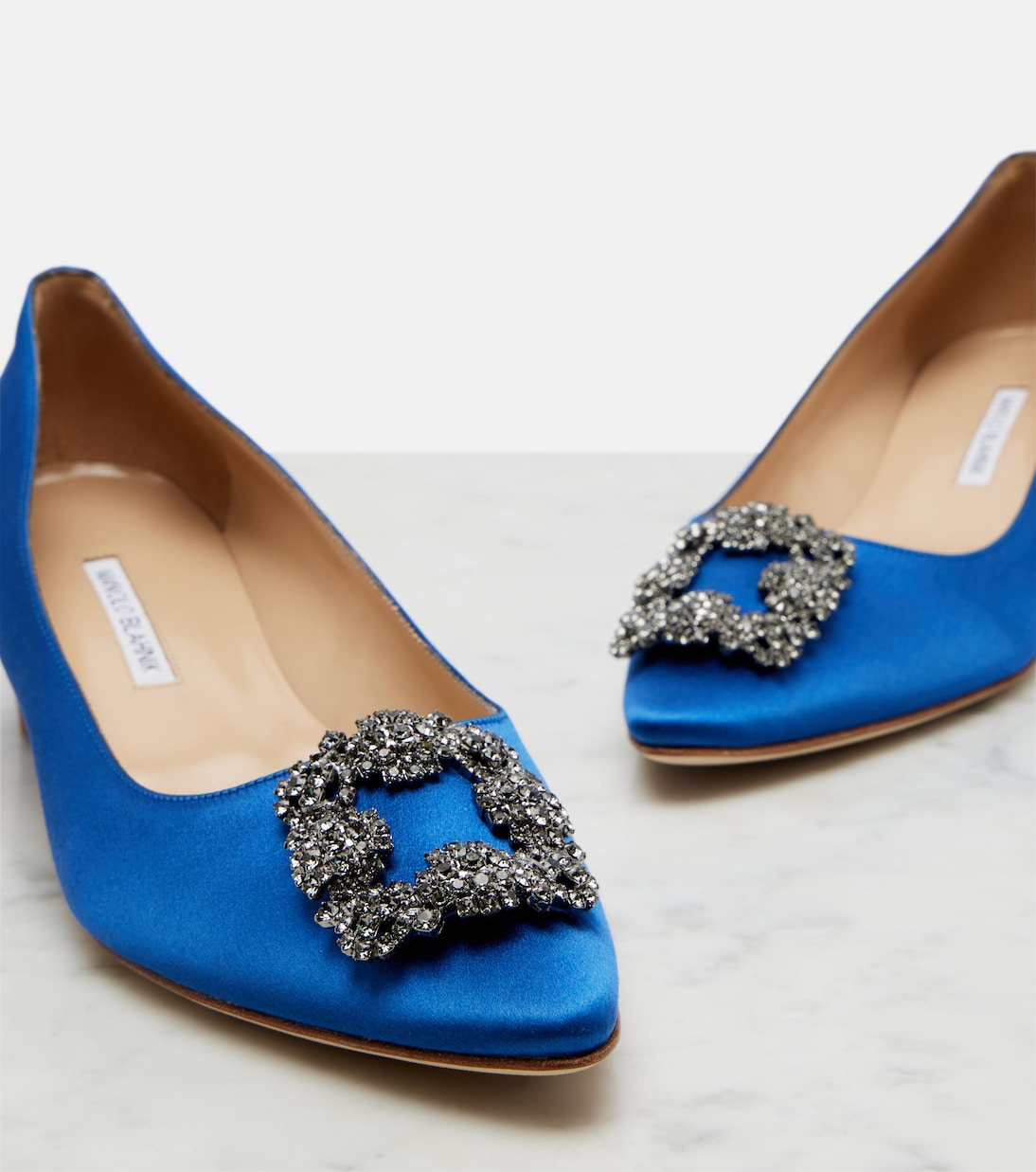Hangisi embellished satin pumps | Manolo Blahnik