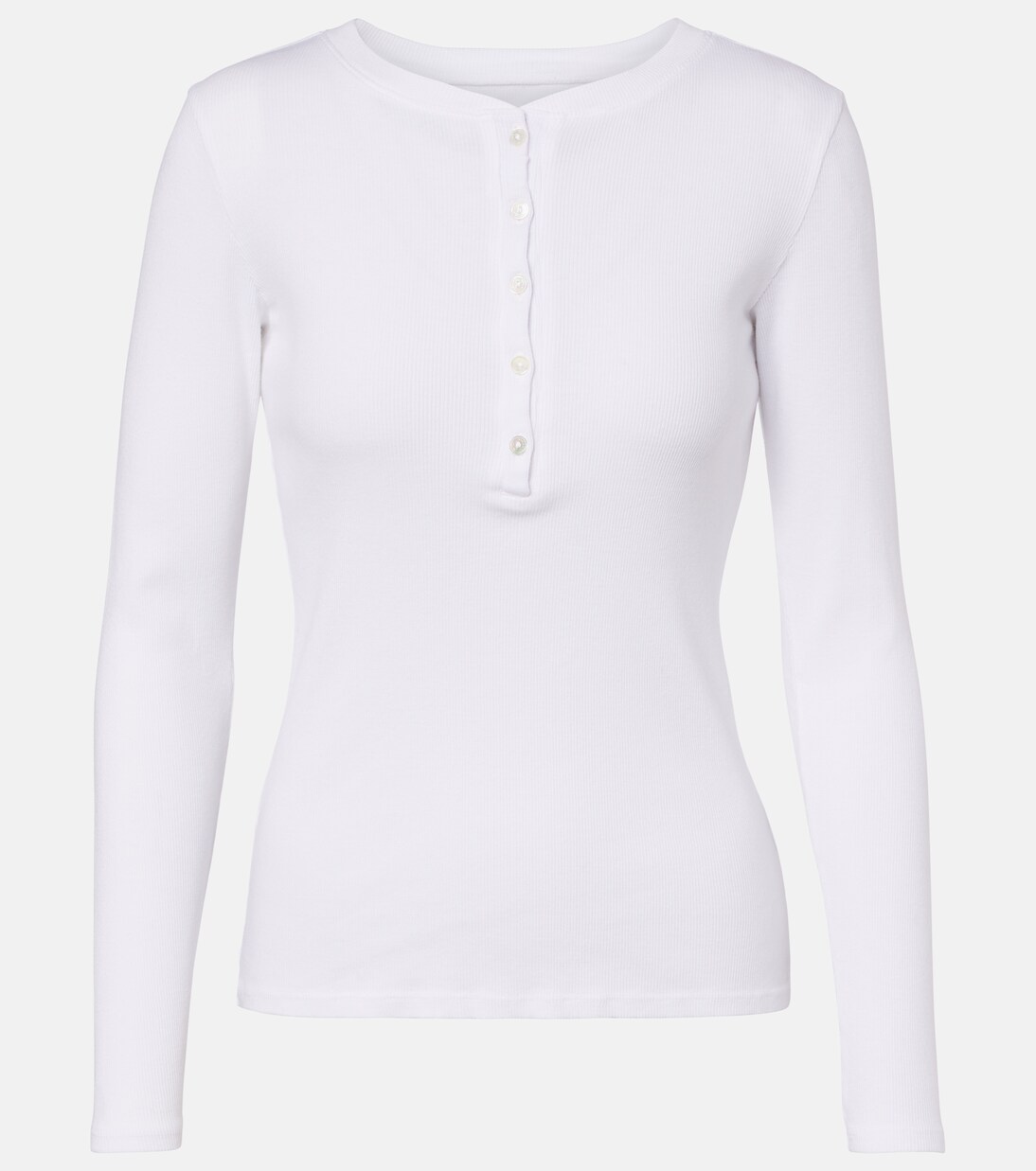 Jordan ribbed-knit cotton Henley shirt | Nili Lotan