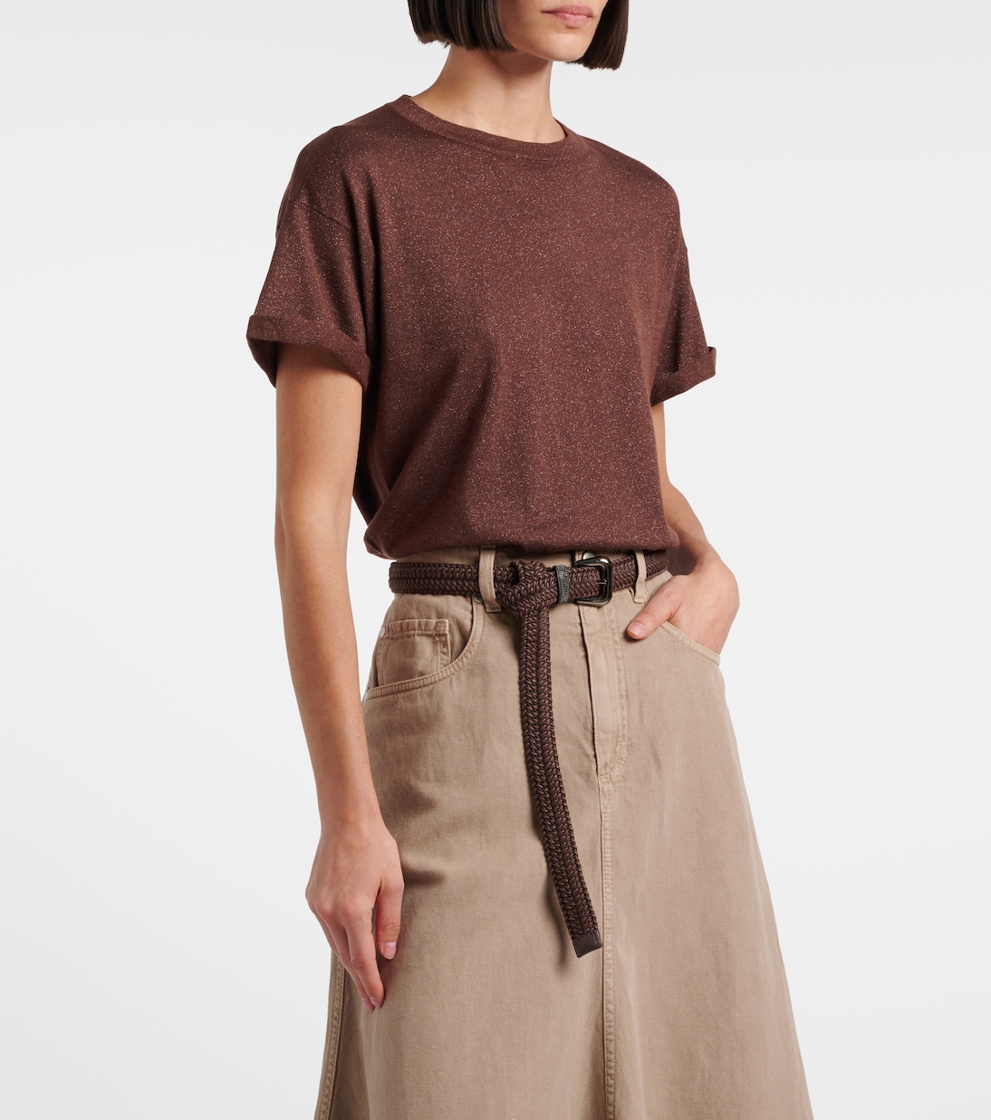 Cashmere and silk-blend lamé sweater | Brunello Cucinelli