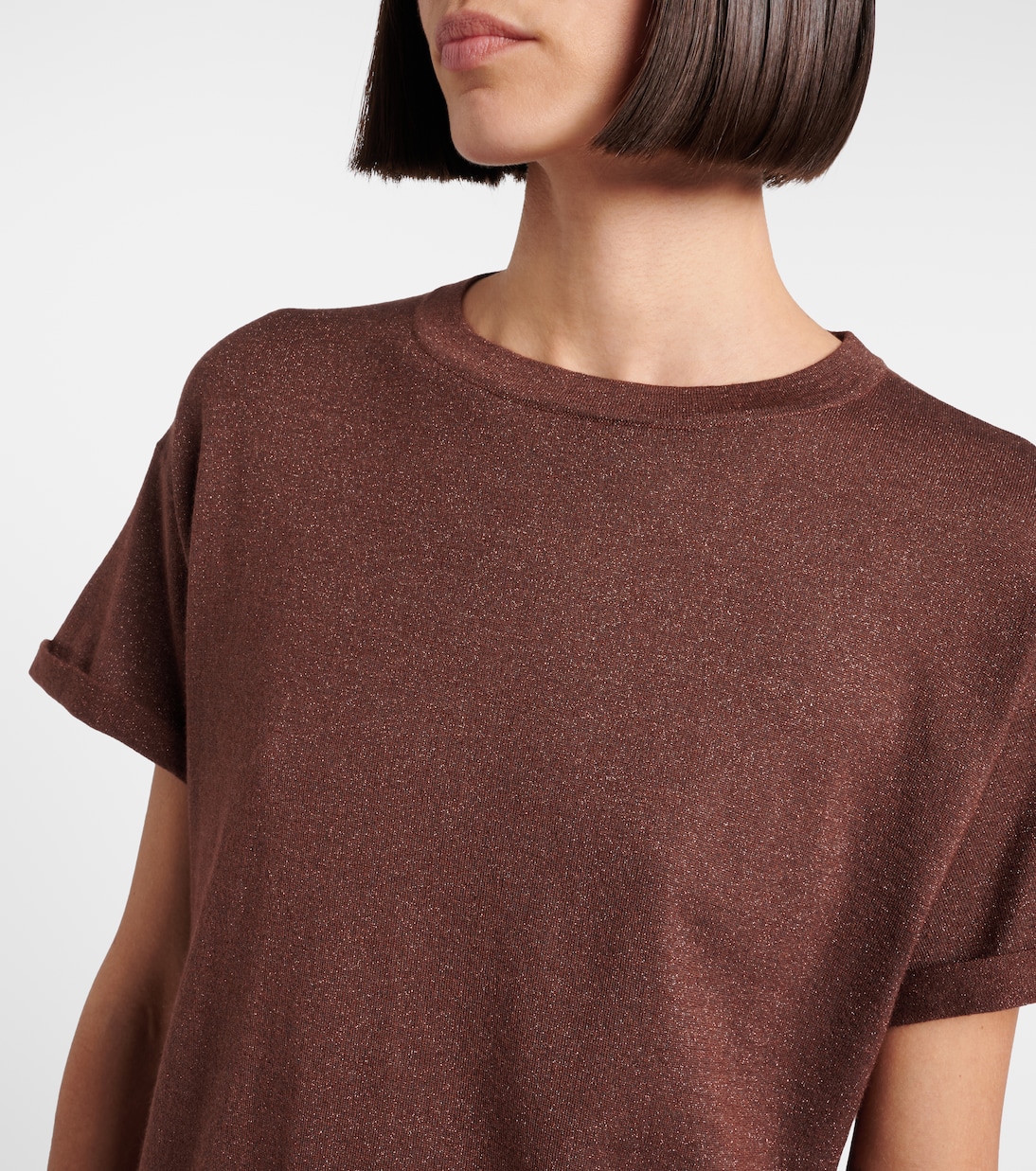 Cashmere and silk-blend lamé sweater | Brunello Cucinelli