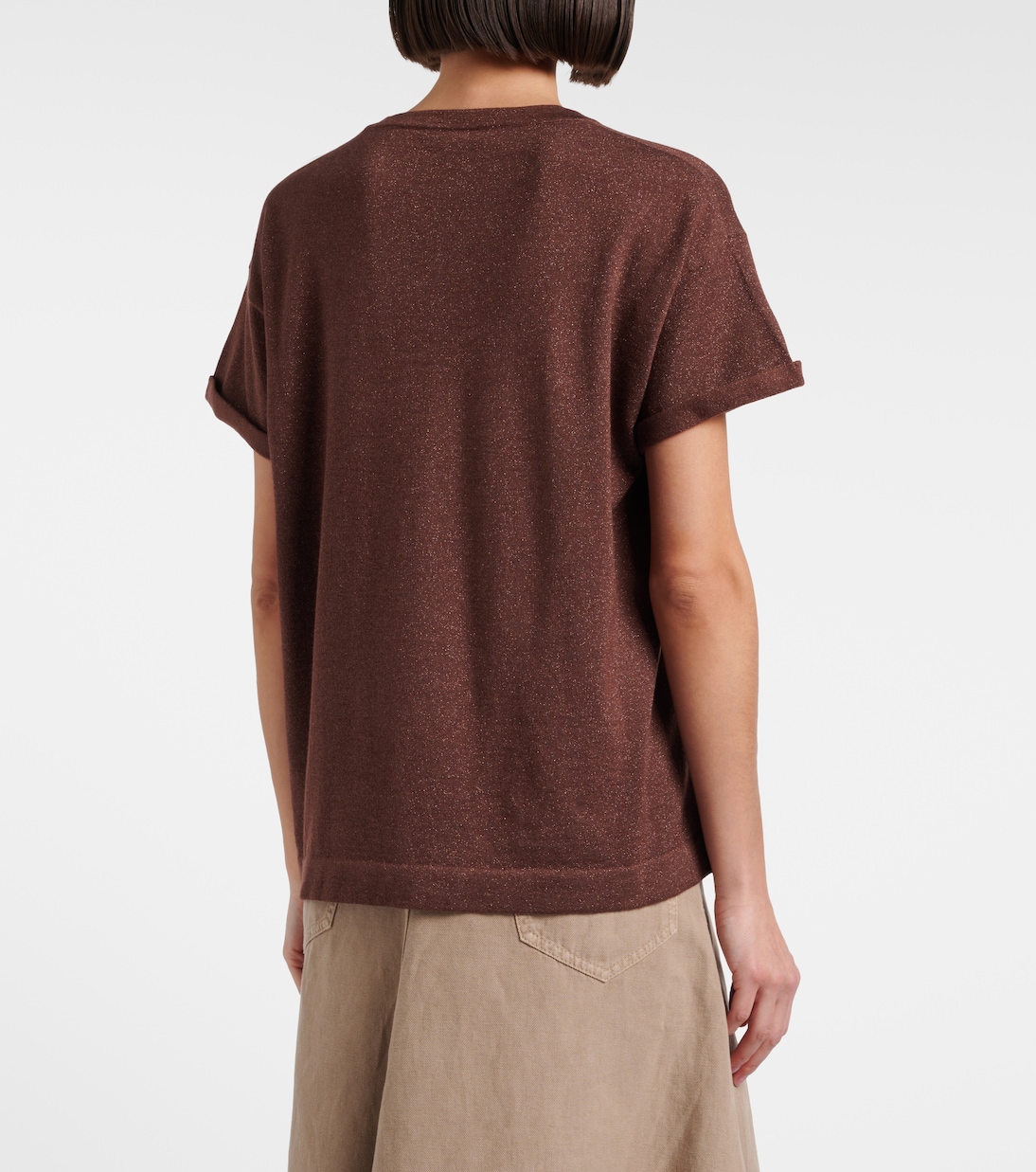 Cashmere and silk-blend lamé sweater | Brunello Cucinelli