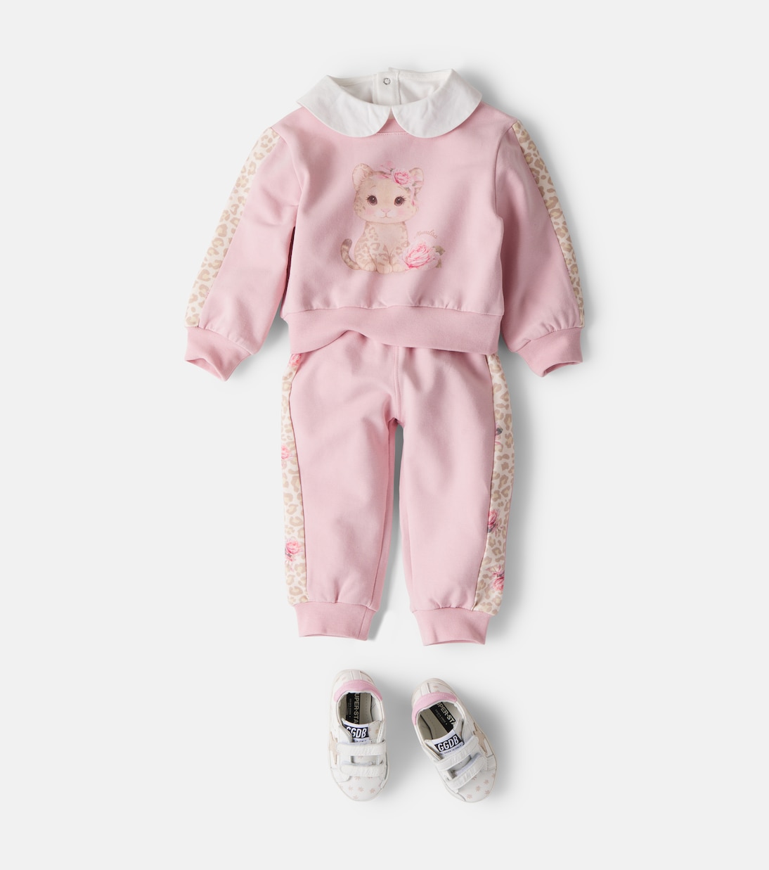 Baby cotton-blend sweatshirt and sweatpants set | Monnalisa