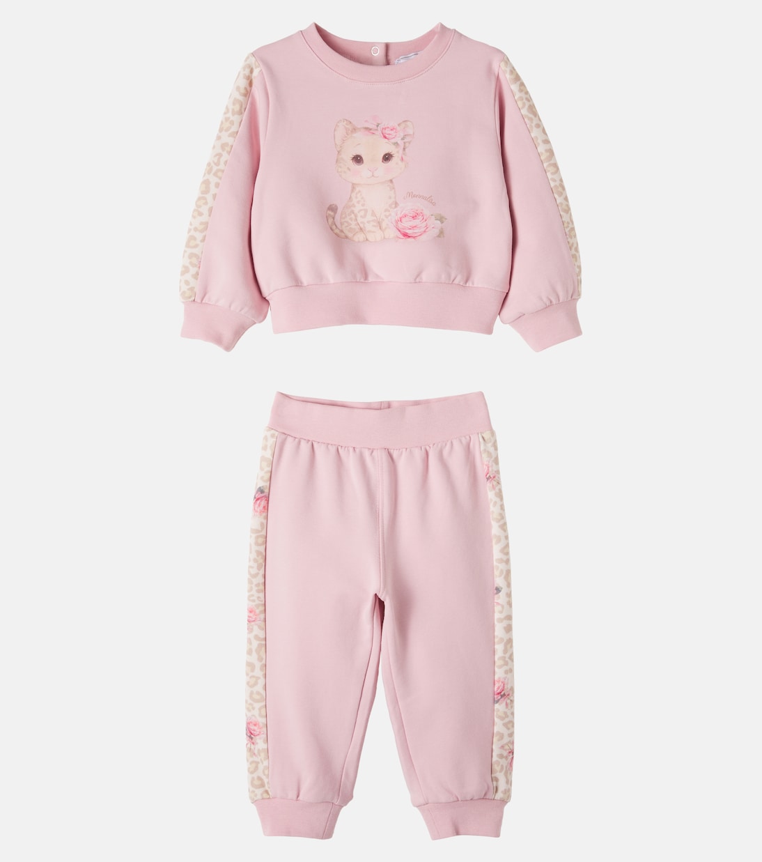 Baby cotton-blend sweatshirt and sweatpants set | Monnalisa