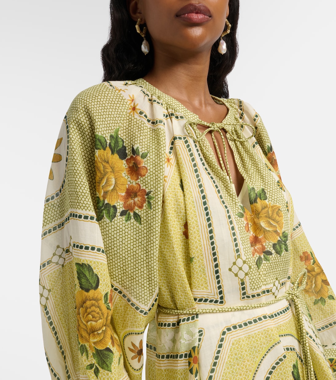 Dixie belted printed ramie minidress | Alémais