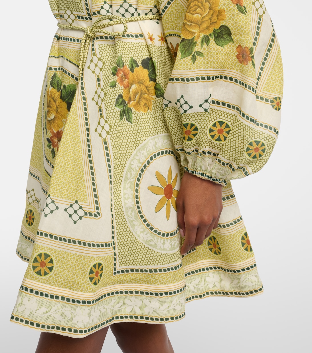 Dixie belted printed ramie minidress | Alémais