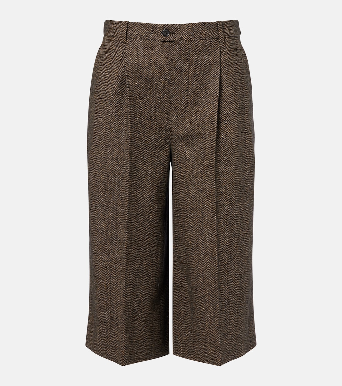 Herringbone wool-blend Bermuda shorts | Saint Laurent