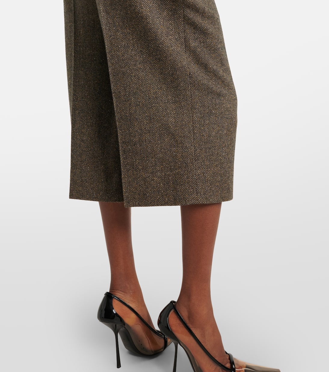 Herringbone wool-blend Bermuda shorts | Saint Laurent