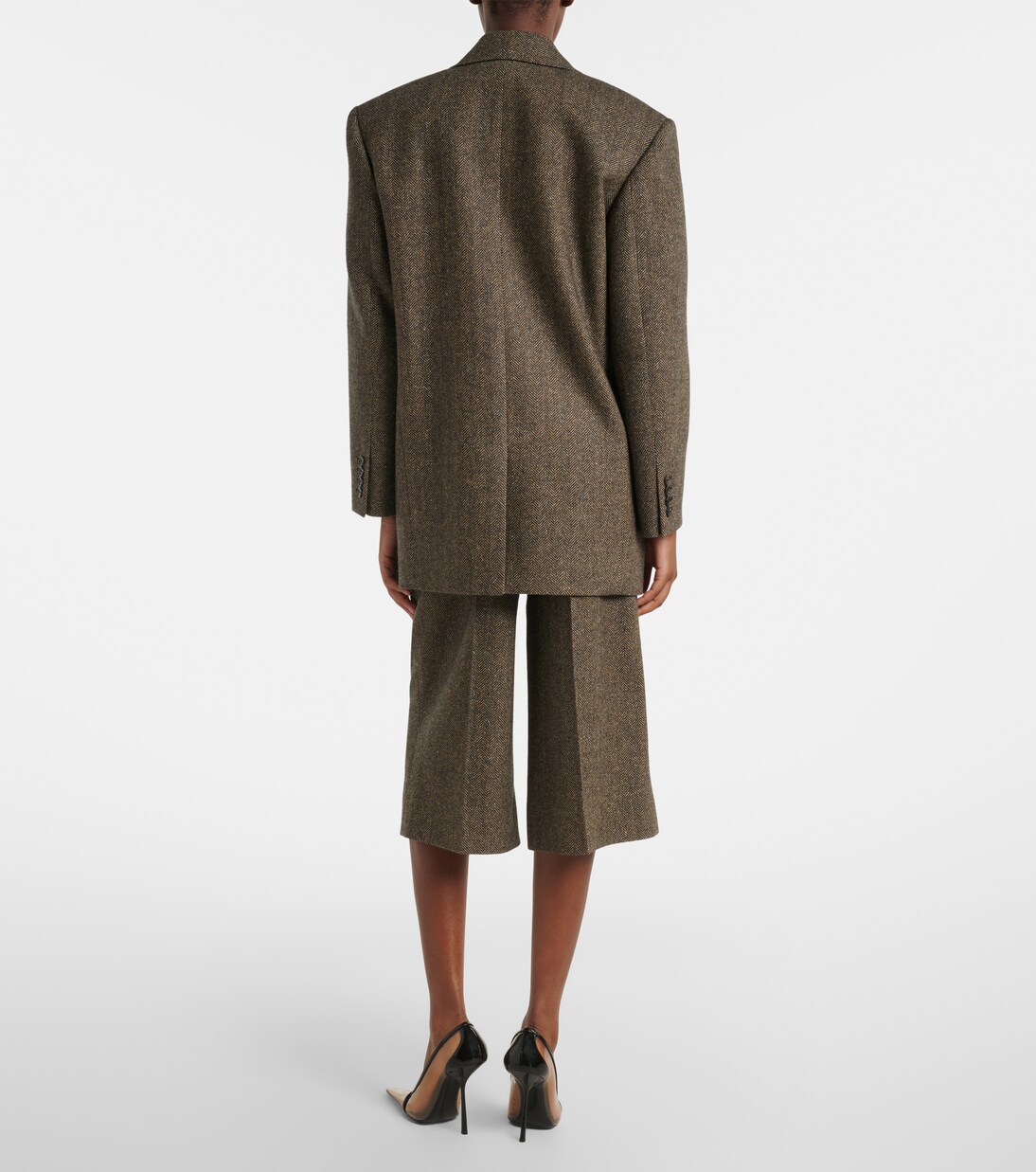 Herringbone wool-blend Bermuda shorts | Saint Laurent
