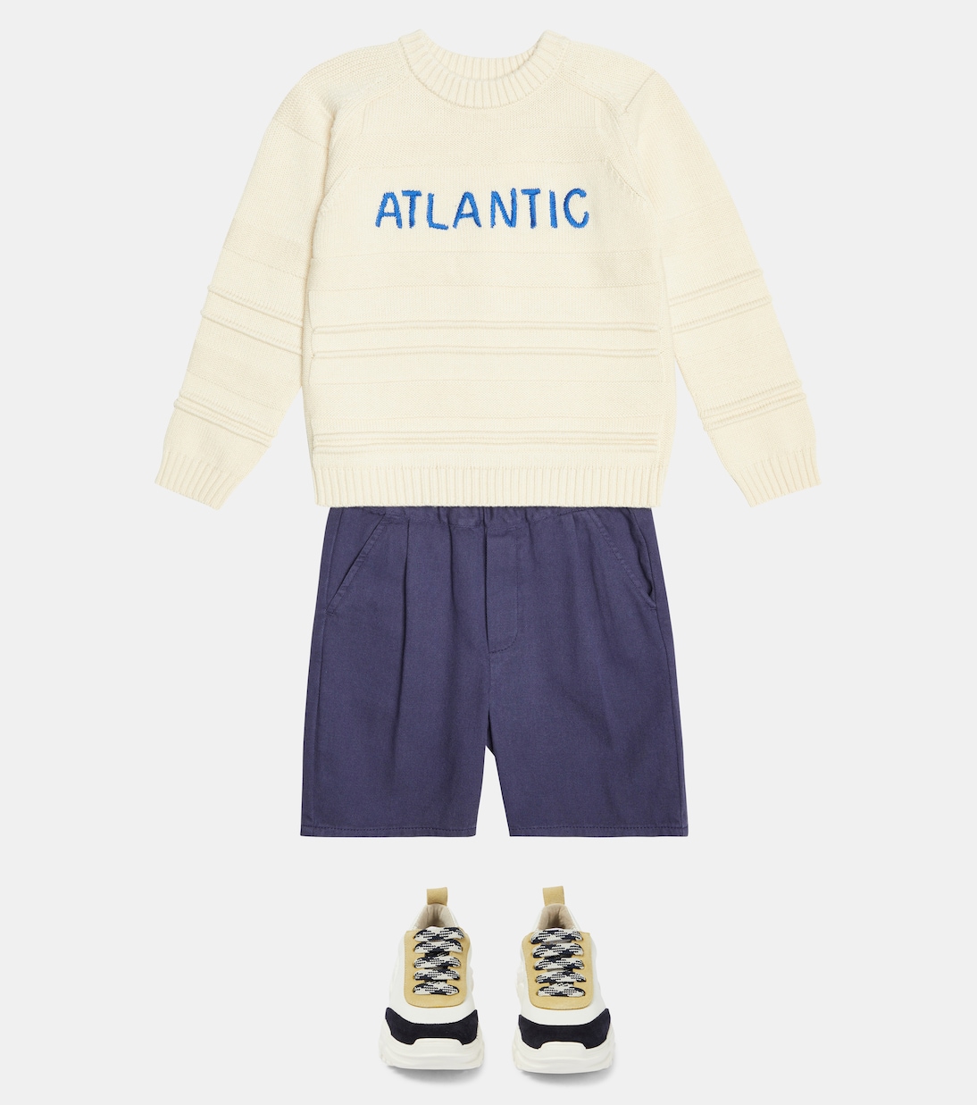 Pull Archimède brodé en laine et coton | Bonpoint