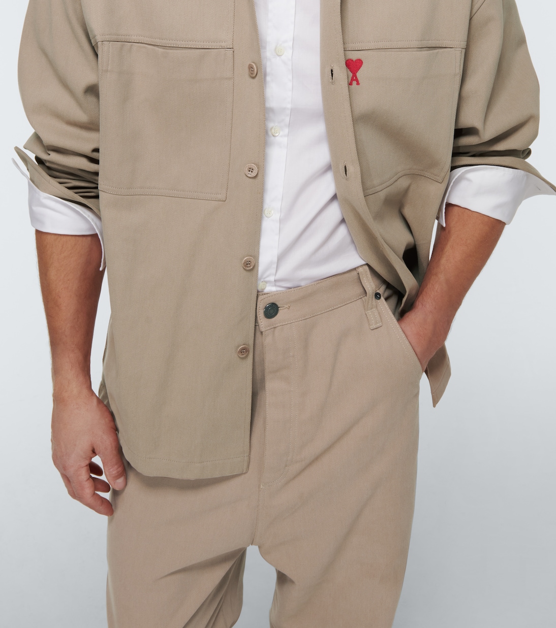 Alex Fit straight cotton gabardine pants | Ami Paris