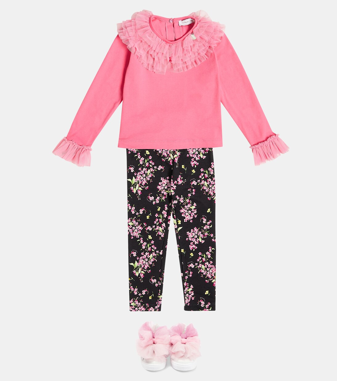 Ruffled cotton-blend blouse | Monnalisa