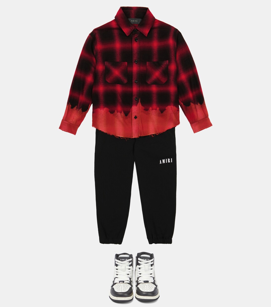 Distressed checked flannel shirt | Amiri Kids