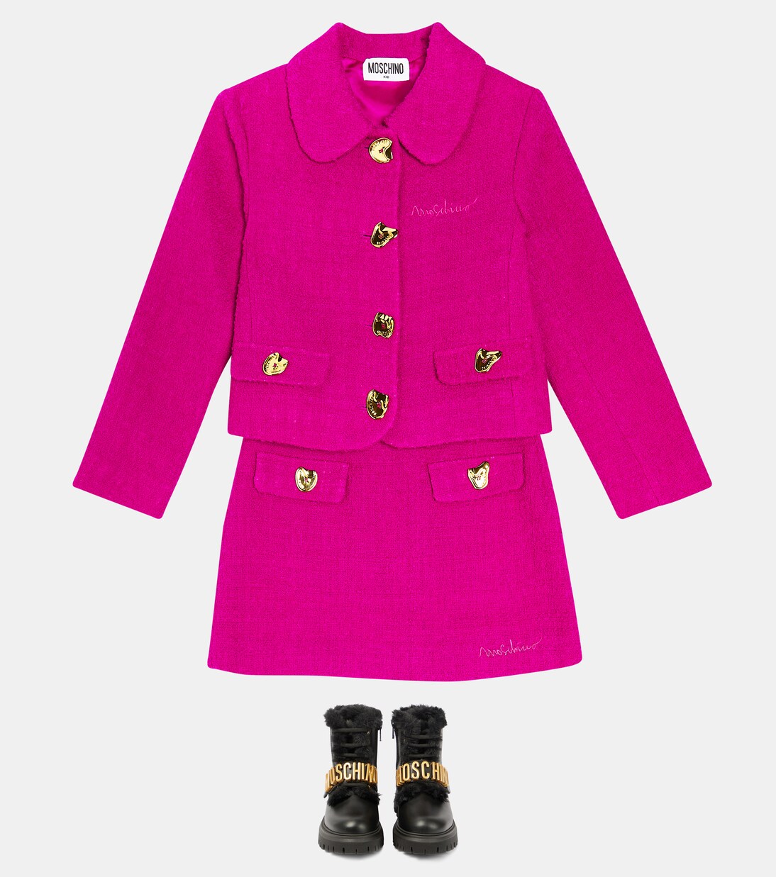 Logo leather boots | Moschino Kids