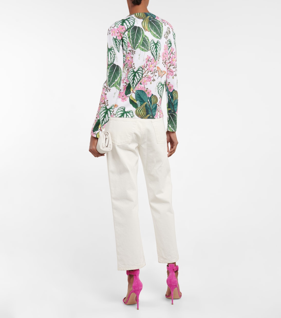Floral cotton-blend knit cardigan | Oscar de la Renta
