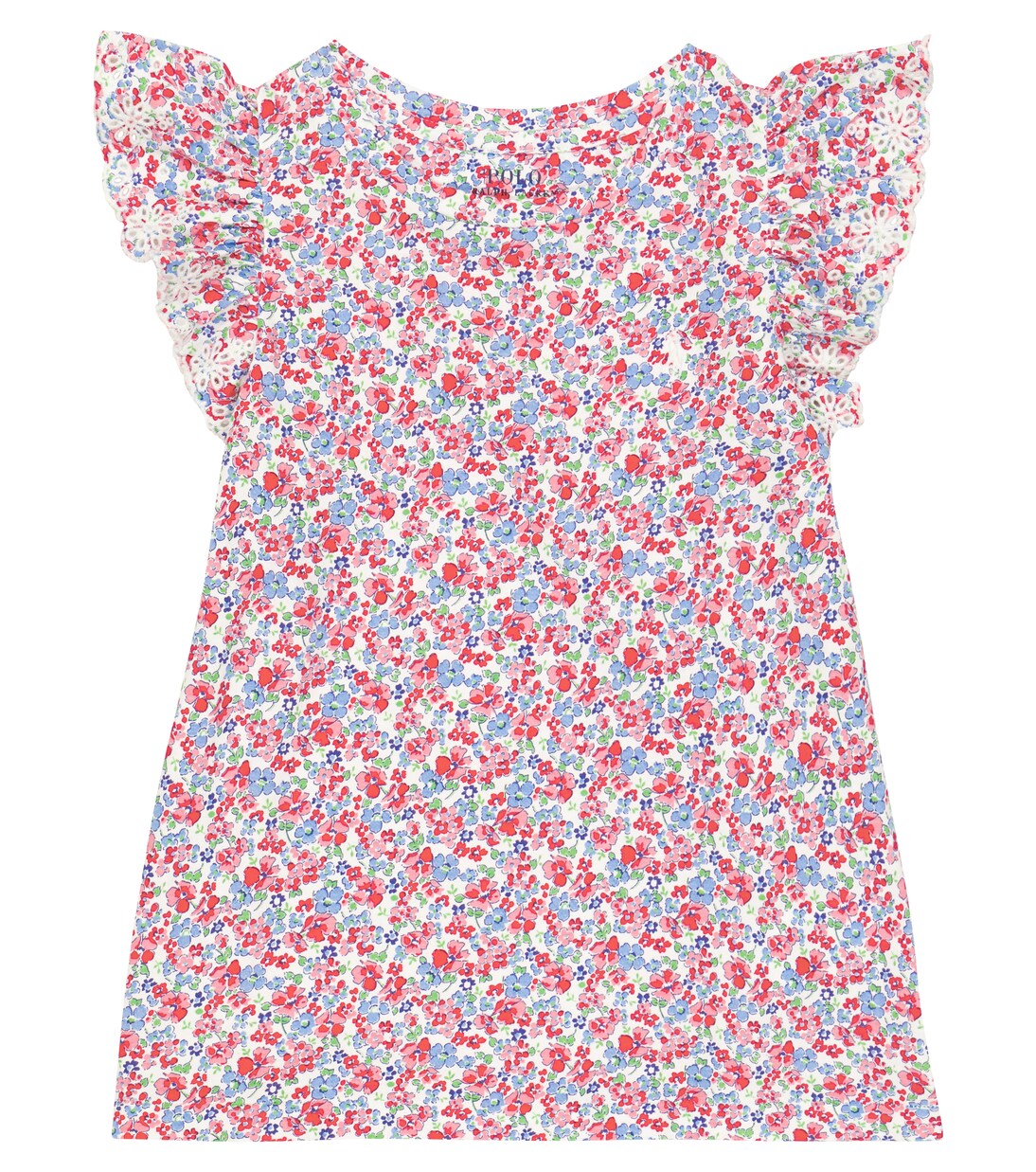 Ruffle-trimmed floral cotton top | Polo Ralph Lauren Kids