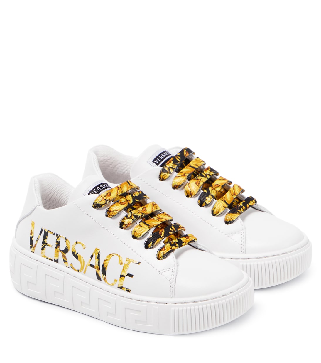 Greca leather sneakers | Versace Kids