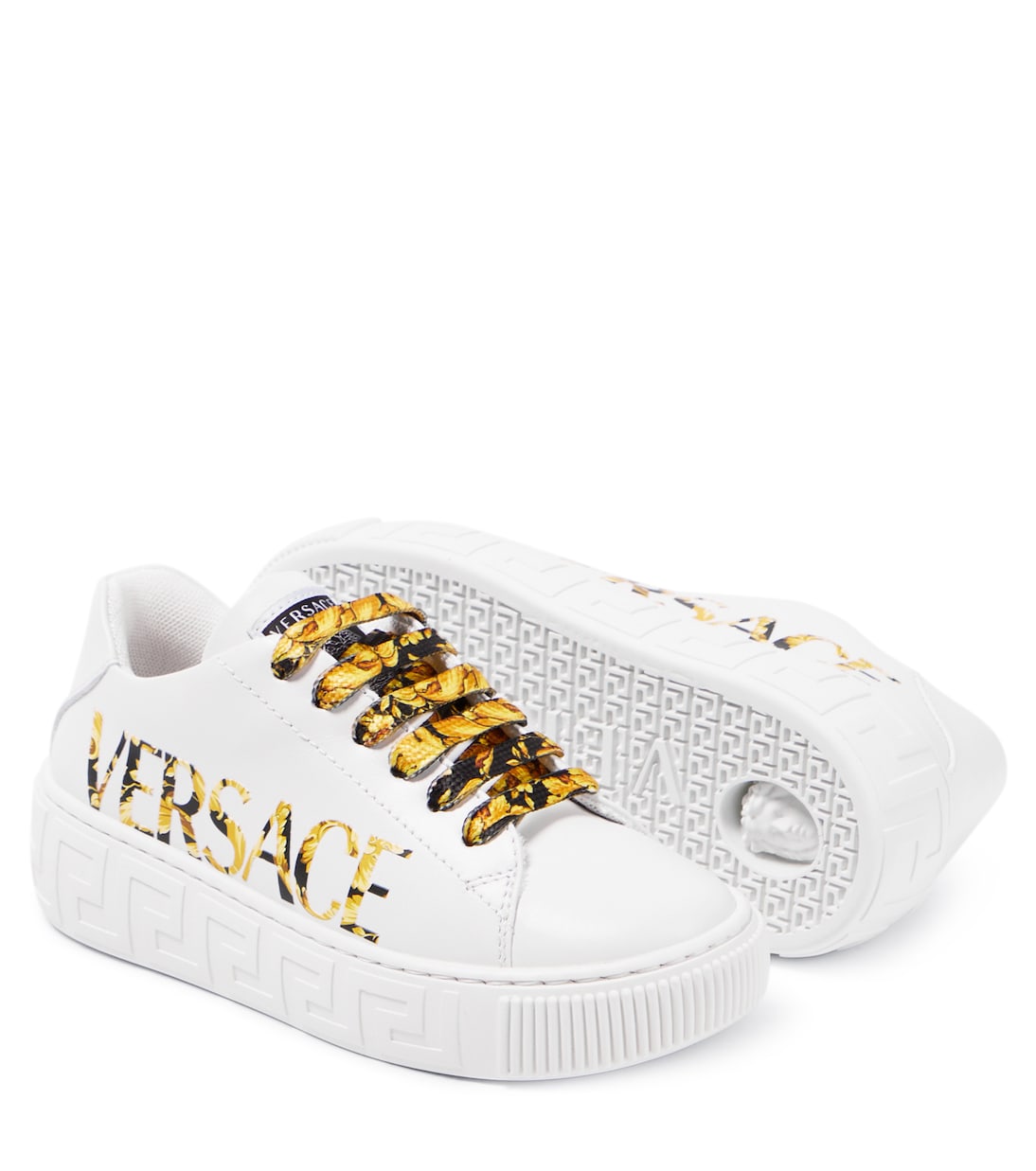 Greca leather sneakers | Versace Kids