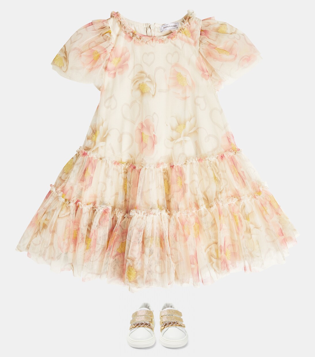 Printed tulle dress | Monnalisa