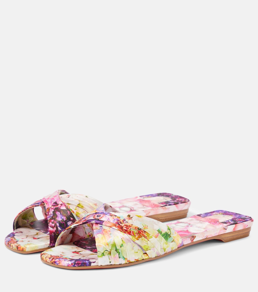 Nicol Is Back floral satin slides | Christian Louboutin