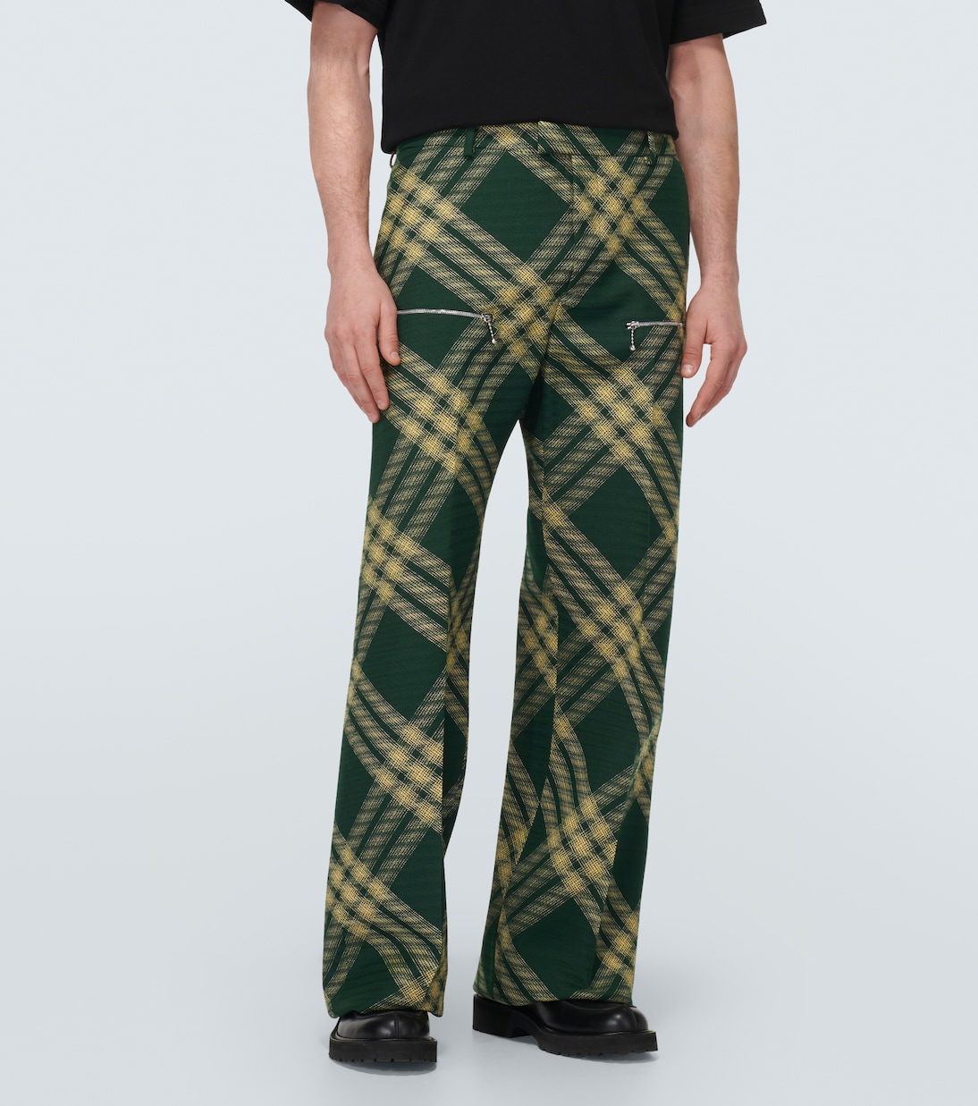 Checked wool twill straight pants | Burberry