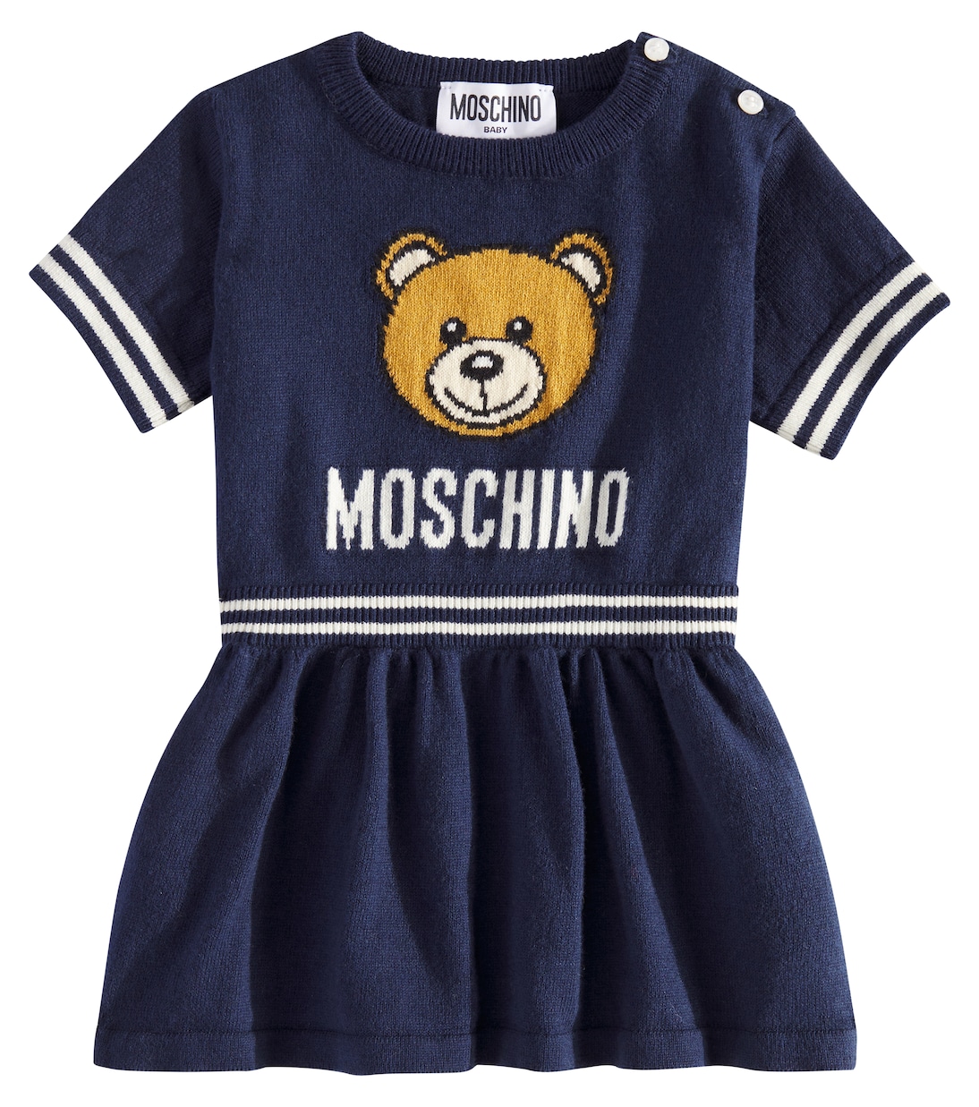 Bébé – Robe Teddy Bear en coton et laine | Moschino Kids