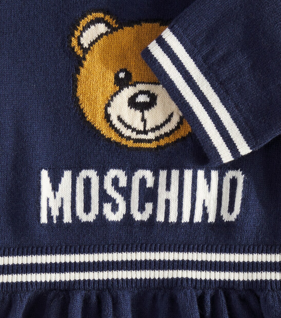 Bébé – Robe Teddy Bear en coton et laine | Moschino Kids