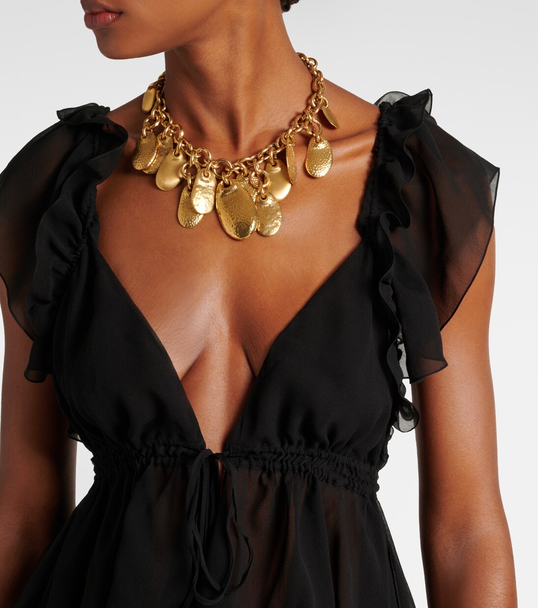 Gathered silk georgette top | Chloé