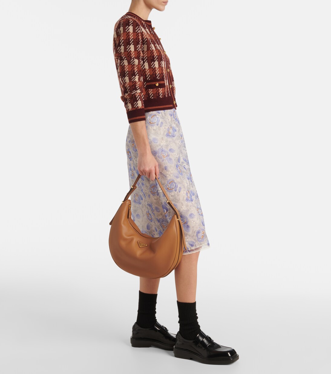 Bolso al hombro Large de piel | Prada