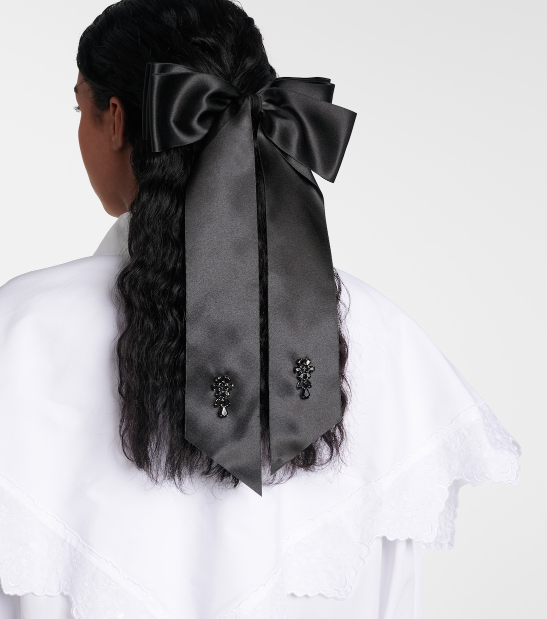 Embellished bow-detail satin barrette | Simone Rocha