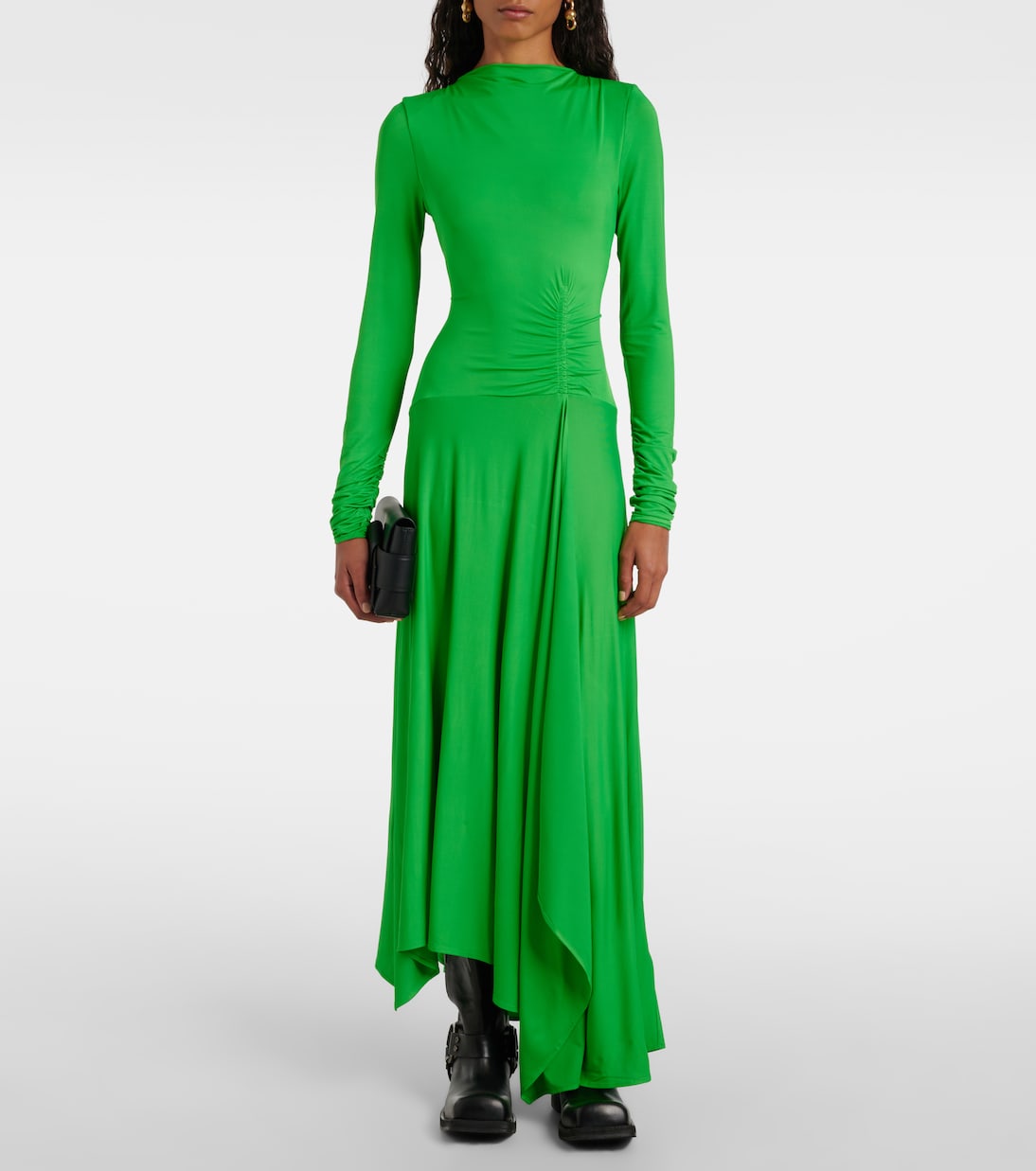 Else gathered asymmetric midi dress | Acne Studios