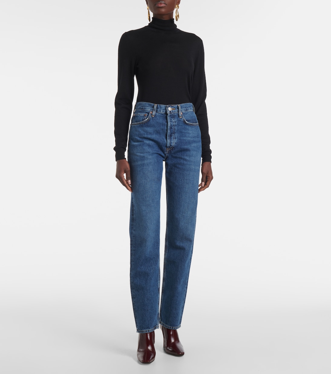 High-Rise Straight Jeans 90's Pinch Waist Long | Agolde