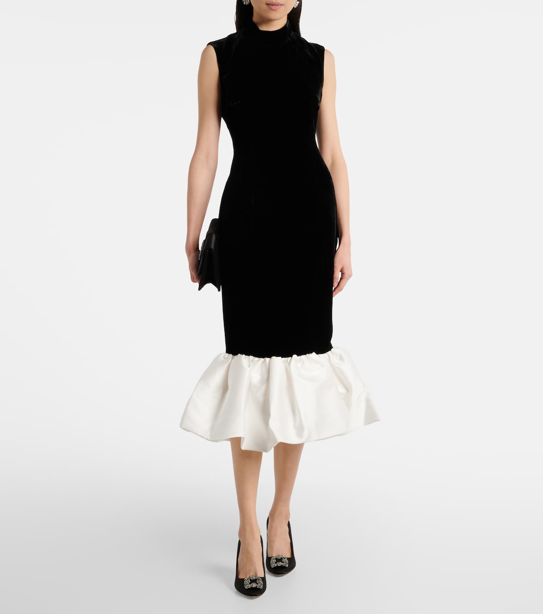 Midikleid aus Samt und Satin | Rasario