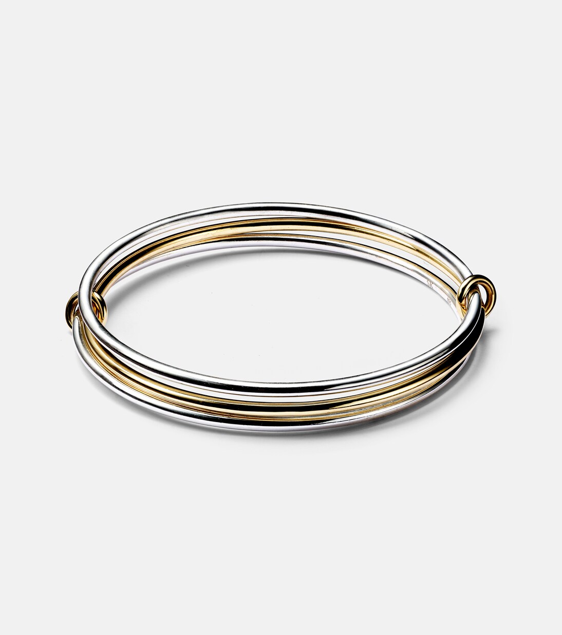 Lumin sterling silver and 18kt gold linked bangles | Spinelli Kilcollin