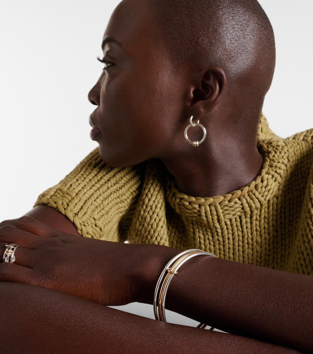 Lumin sterling silver and 18kt gold linked bangles | Spinelli Kilcollin