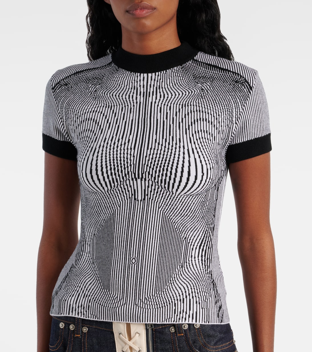 Top Morphing Pinstripe aus Jersey | Jean Paul Gaultier