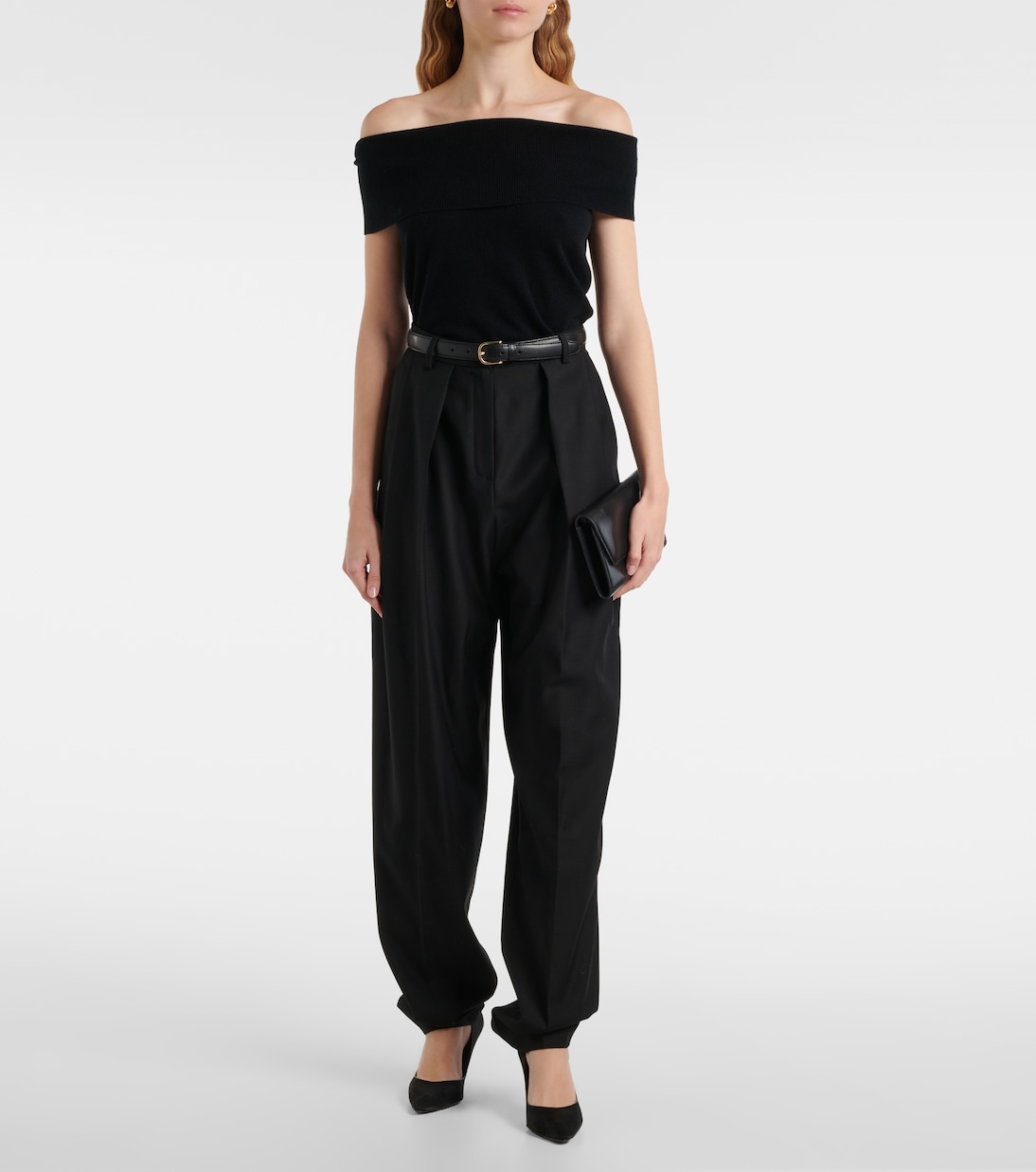 Off-Shoulder-Top aus Wolle und Kaschmir | Jardin des Orangers