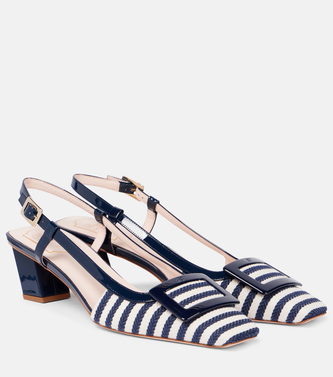 Belle Vivier 45 canvas slingback pumps | Roger Vivier